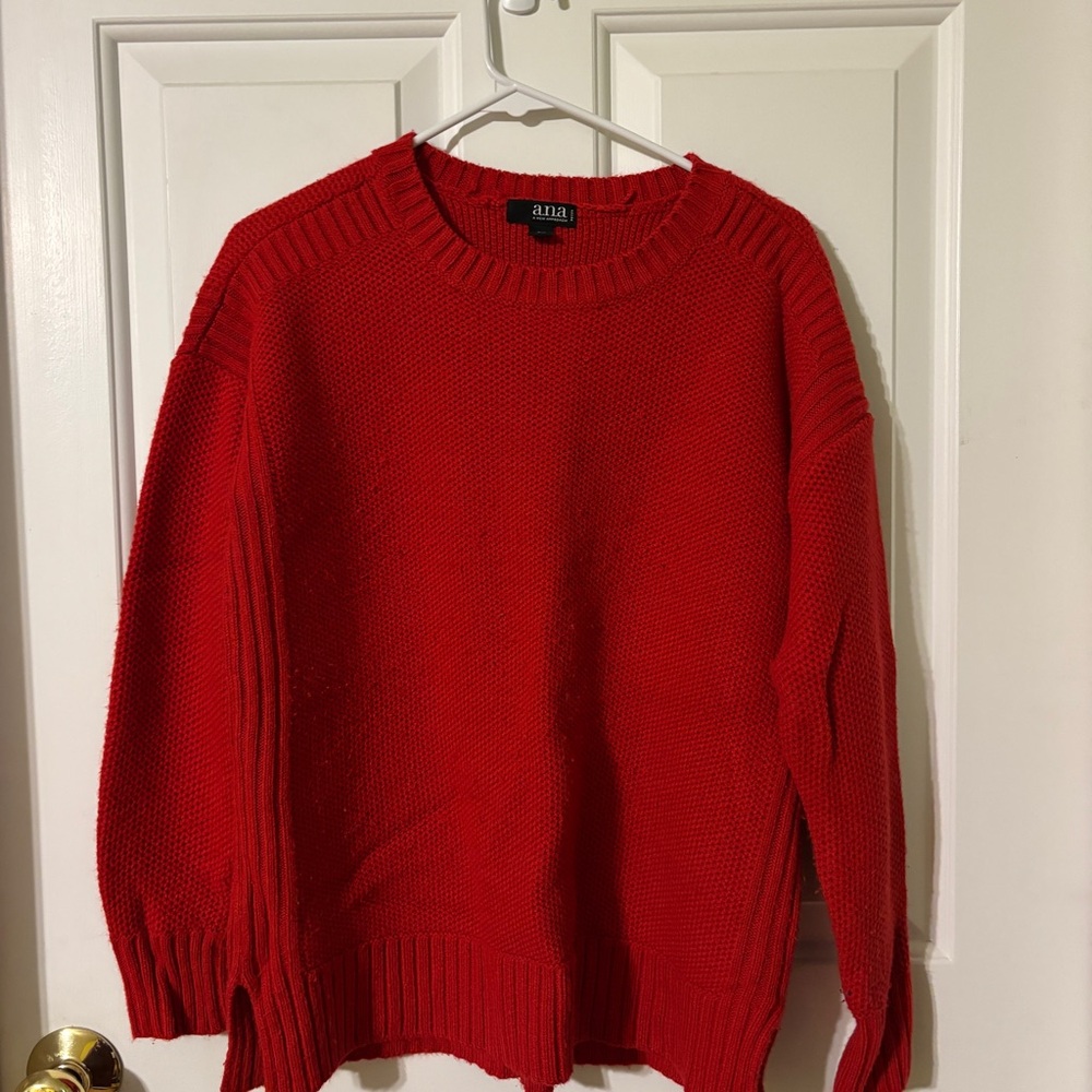 a.n.a Vibrant Red Crew Neck Sweater